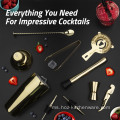 Gold Cocktail Shaker Set Bartender Kit Dengan Berdiri